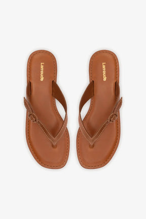 Flat Mary Kate Couro Caramelo