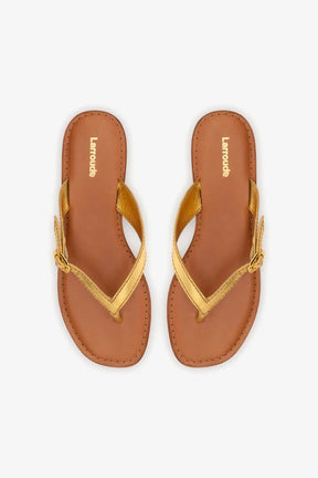 Flat Mary Kate Couro Dourado