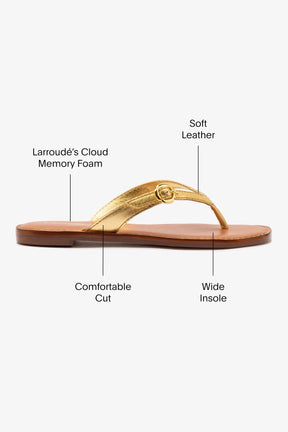 Flat Mary Kate Couro Dourado