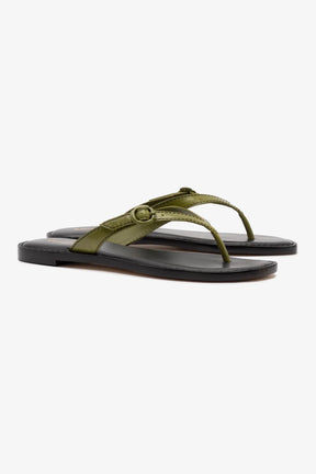 Flat Mary Kate Couro Verde