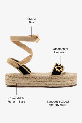Flatform Espadrille Milan Camurça Preto
