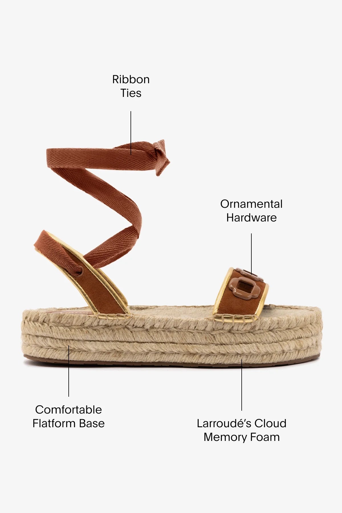 Flatform Espadrille Milan Camurça Caramelo