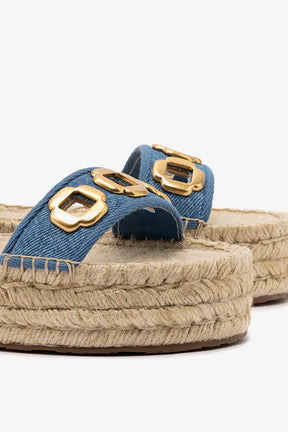 Flatform Espadrille Milan Jeans Azul