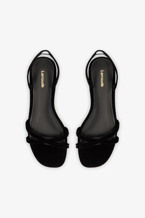 Sandália Flat Annie Couro Preto