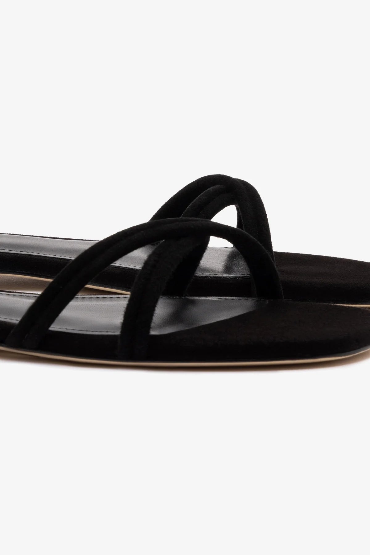 Sandália Flat Annie Couro Preto