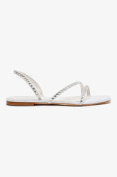 Sandália Flat Vicky Seda Branco