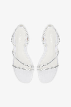 Sandália Flat Vicky Seda Branco