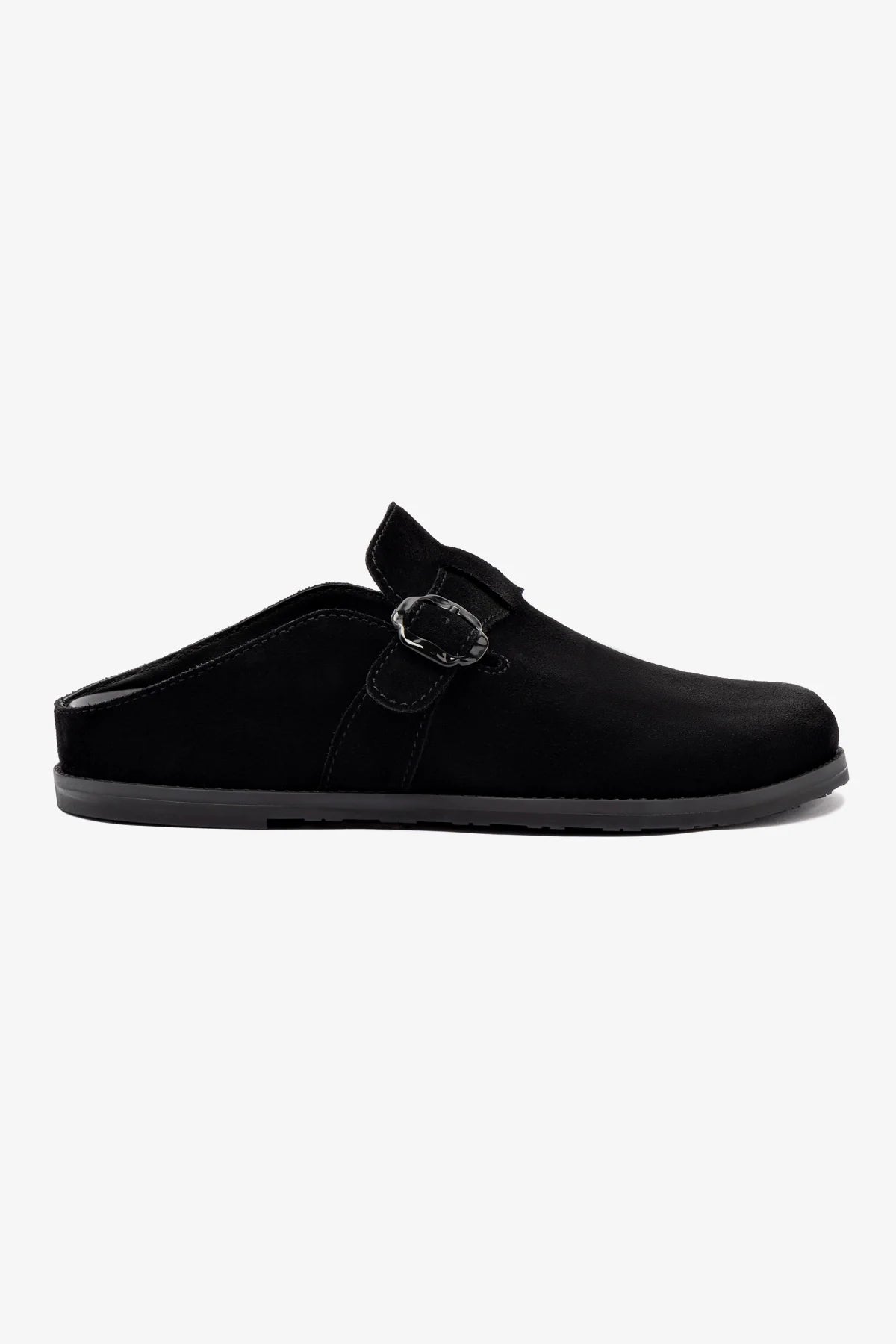 Mule Clog Milan Camurça Preto