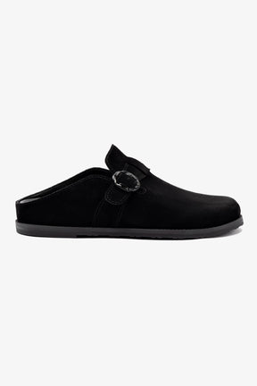 Mule Clog Milan Camurça Preto