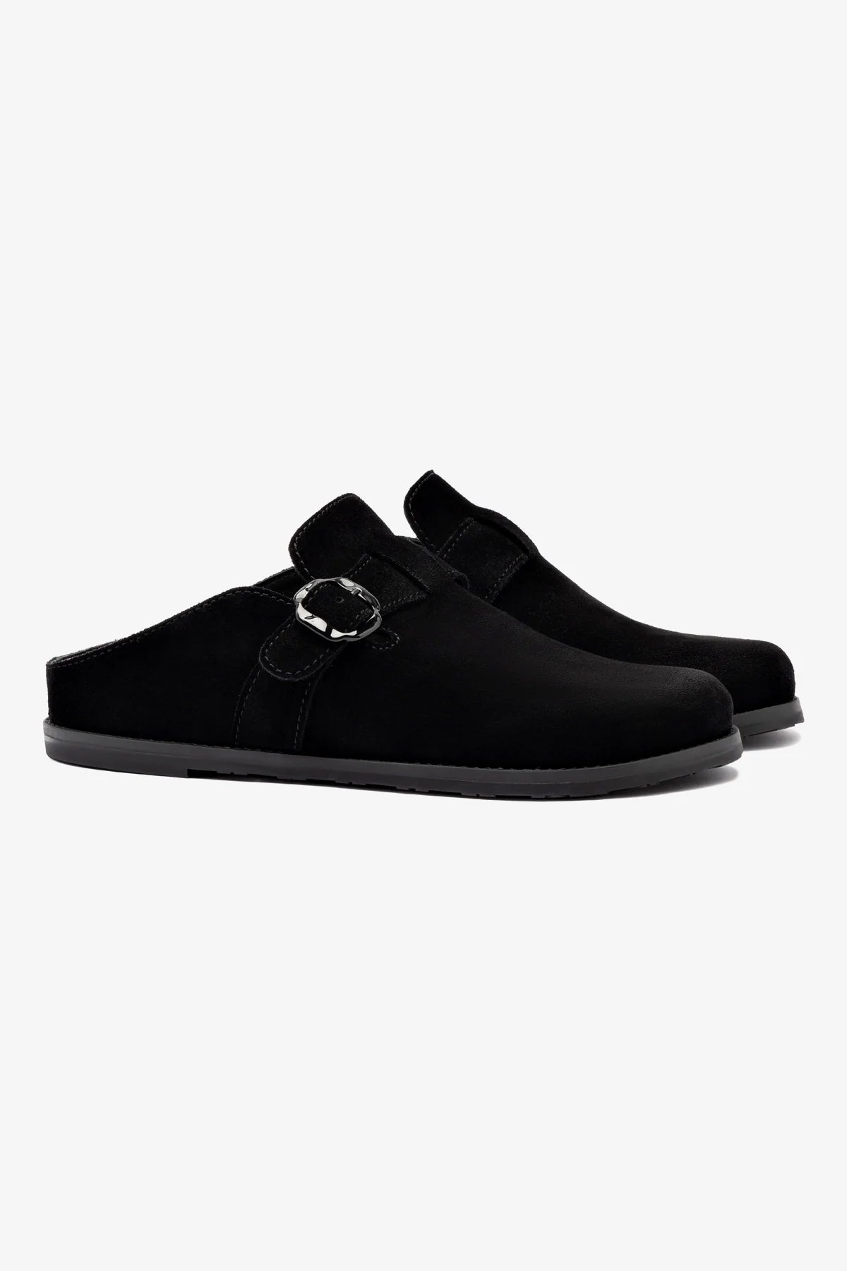 Mule Clog Milan Camurça Preto