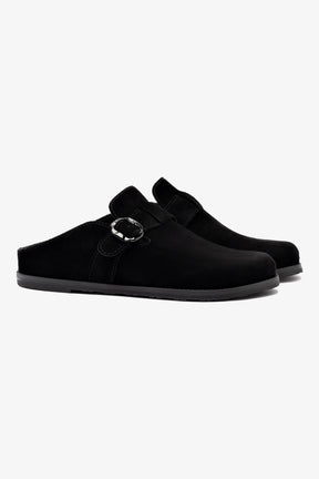 Mule Clog Milan Camurça Preto