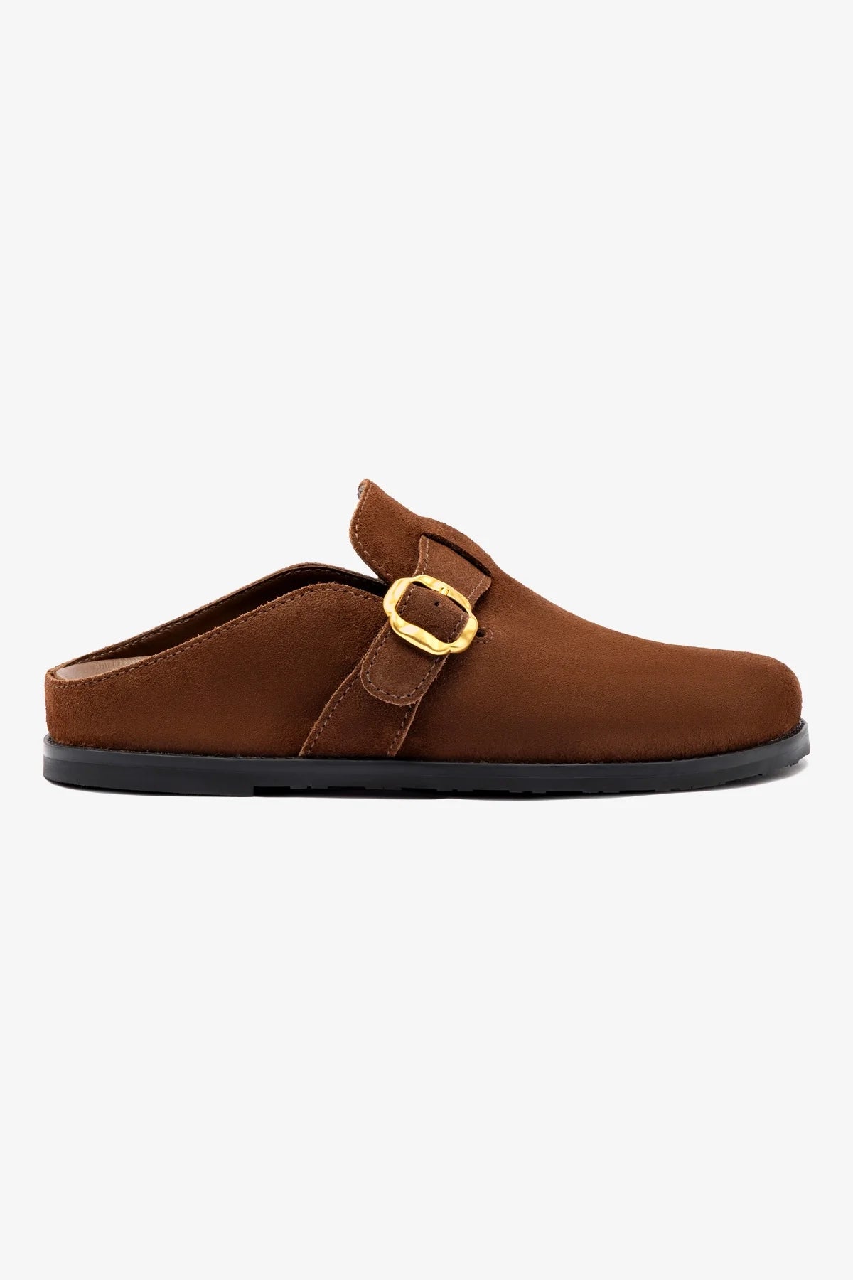 Mule Clog Milan Camurça Marrom
