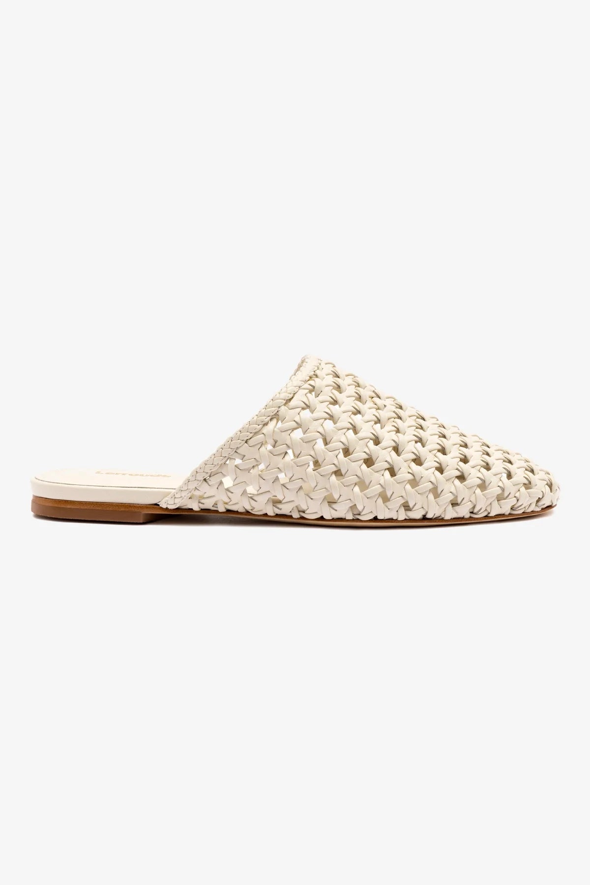 Mule Venice Macramê Couro Off White