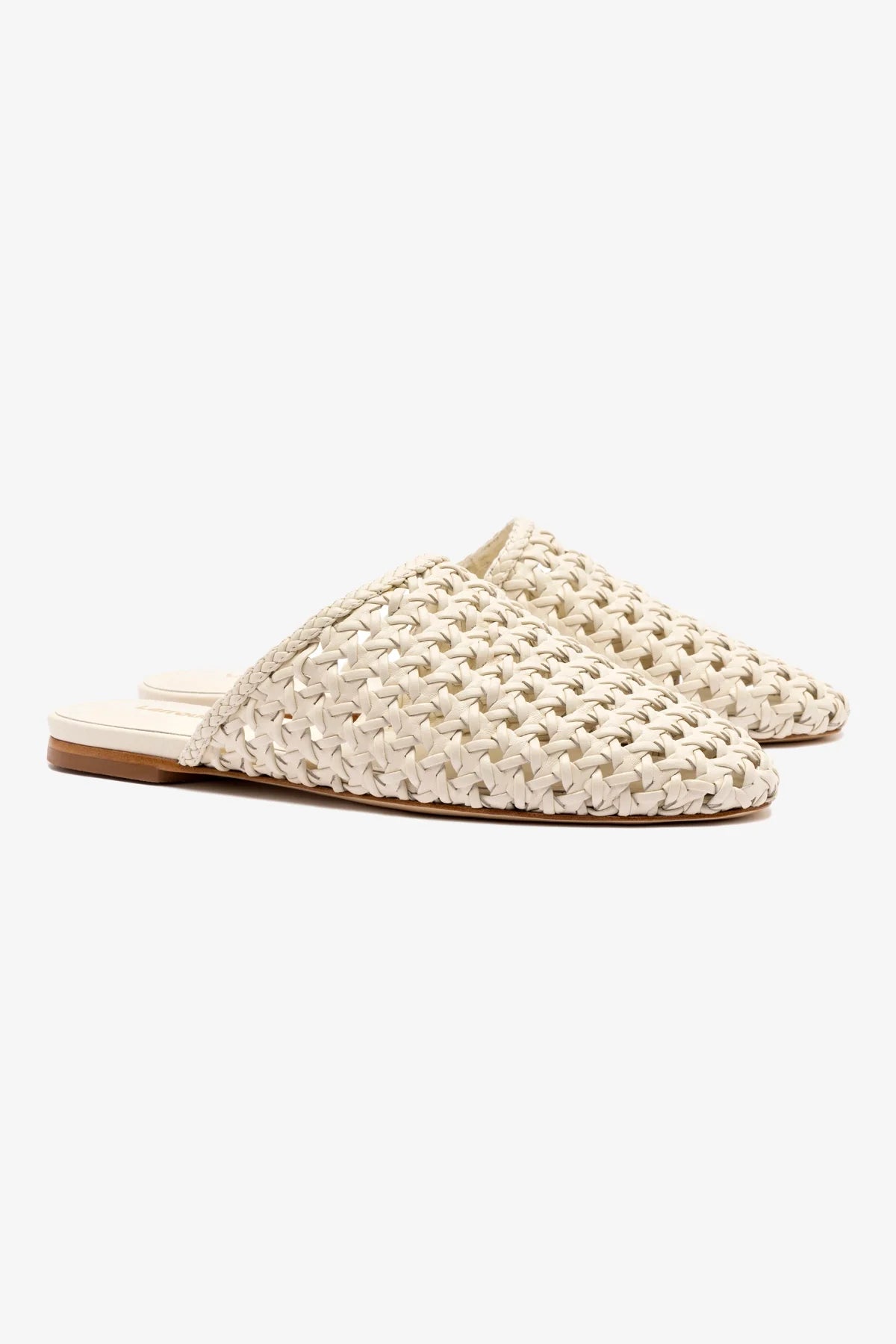 Mule Venice Macramê Couro Off White