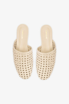 Mule Venice Macramê Couro Off White