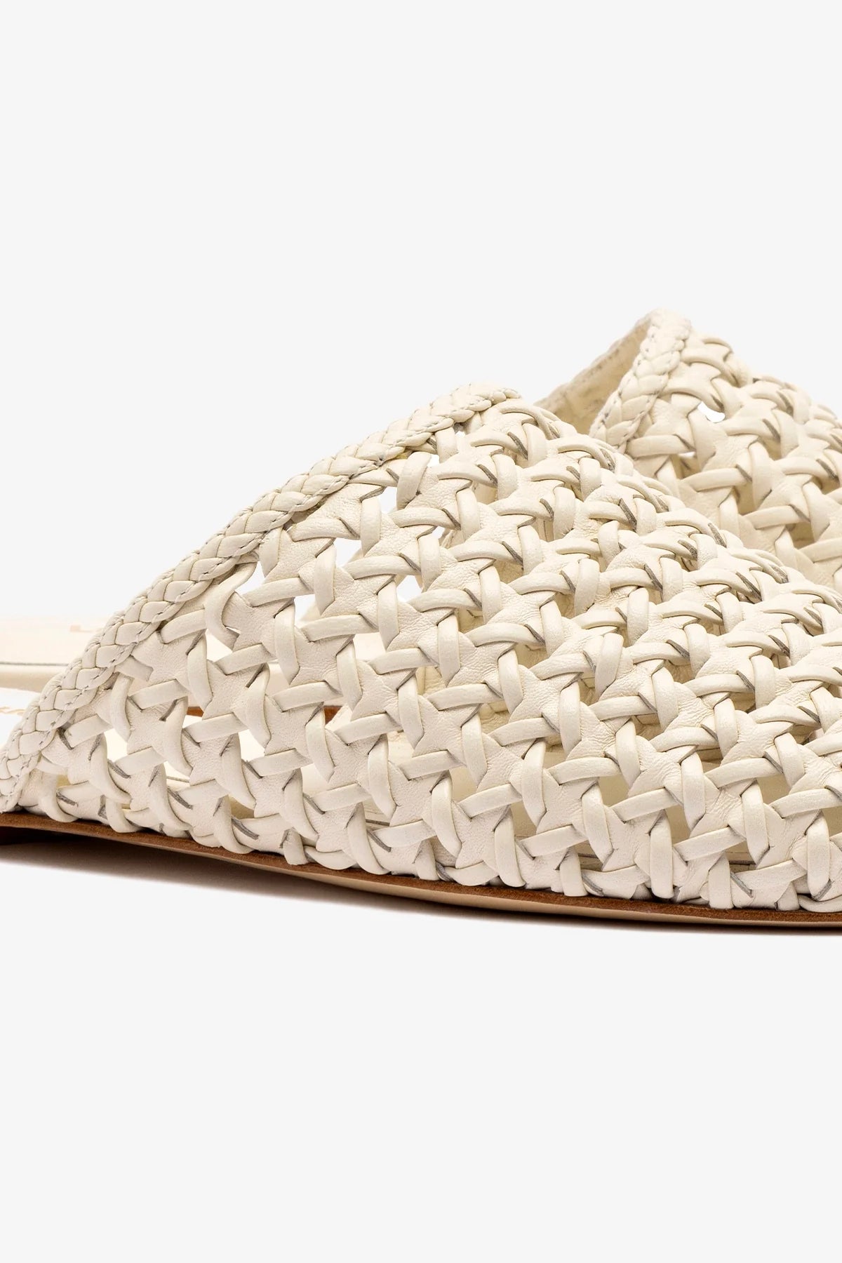 Mule Venice Macramê Couro Off White