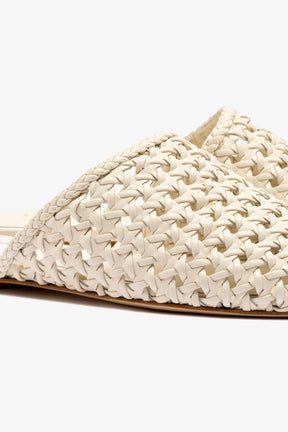 Mule Venice Macramê Couro Off White