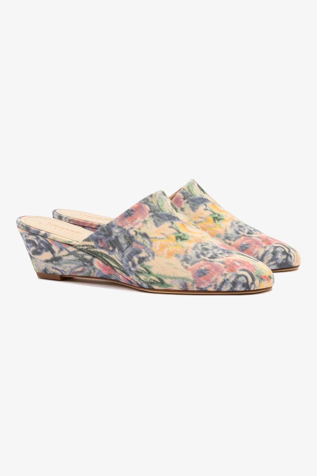 Larroudé x Markarian: Mule Anabela Venice Jacquard Azul