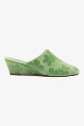 Mule Anabela Venice Sakura Camurça Verde