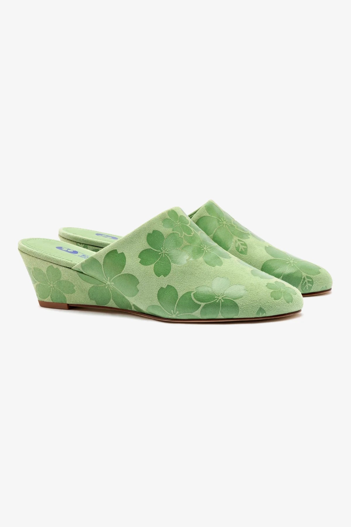 Mule Anabela Venice Sakura Camurça Verde