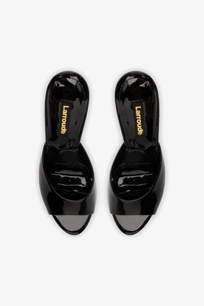 Mule Jasmine Hi Couro Verniz Preto