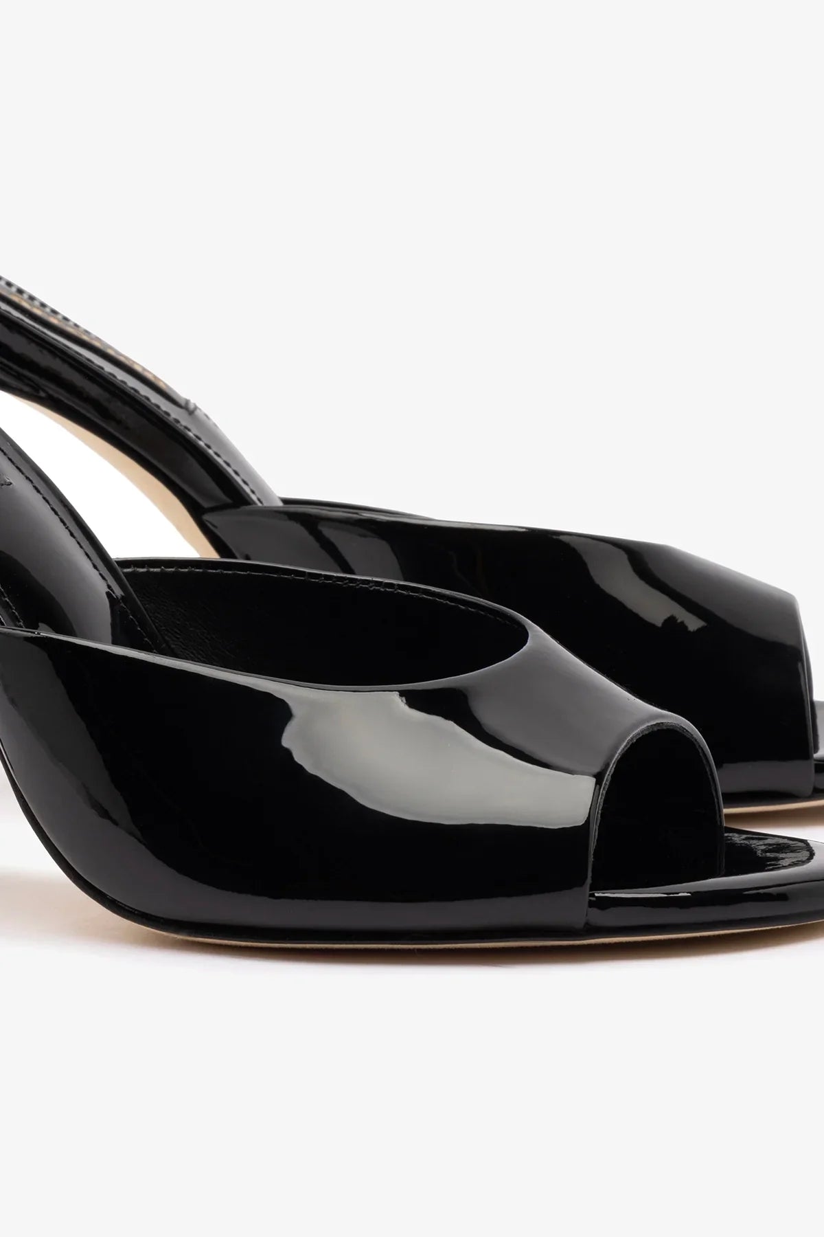 Mule Jasmine Hi Couro Verniz Preto