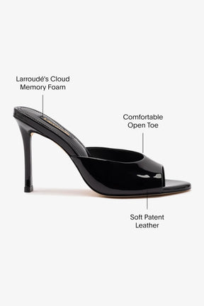 Mule Jasmine Hi Couro Verniz Preto