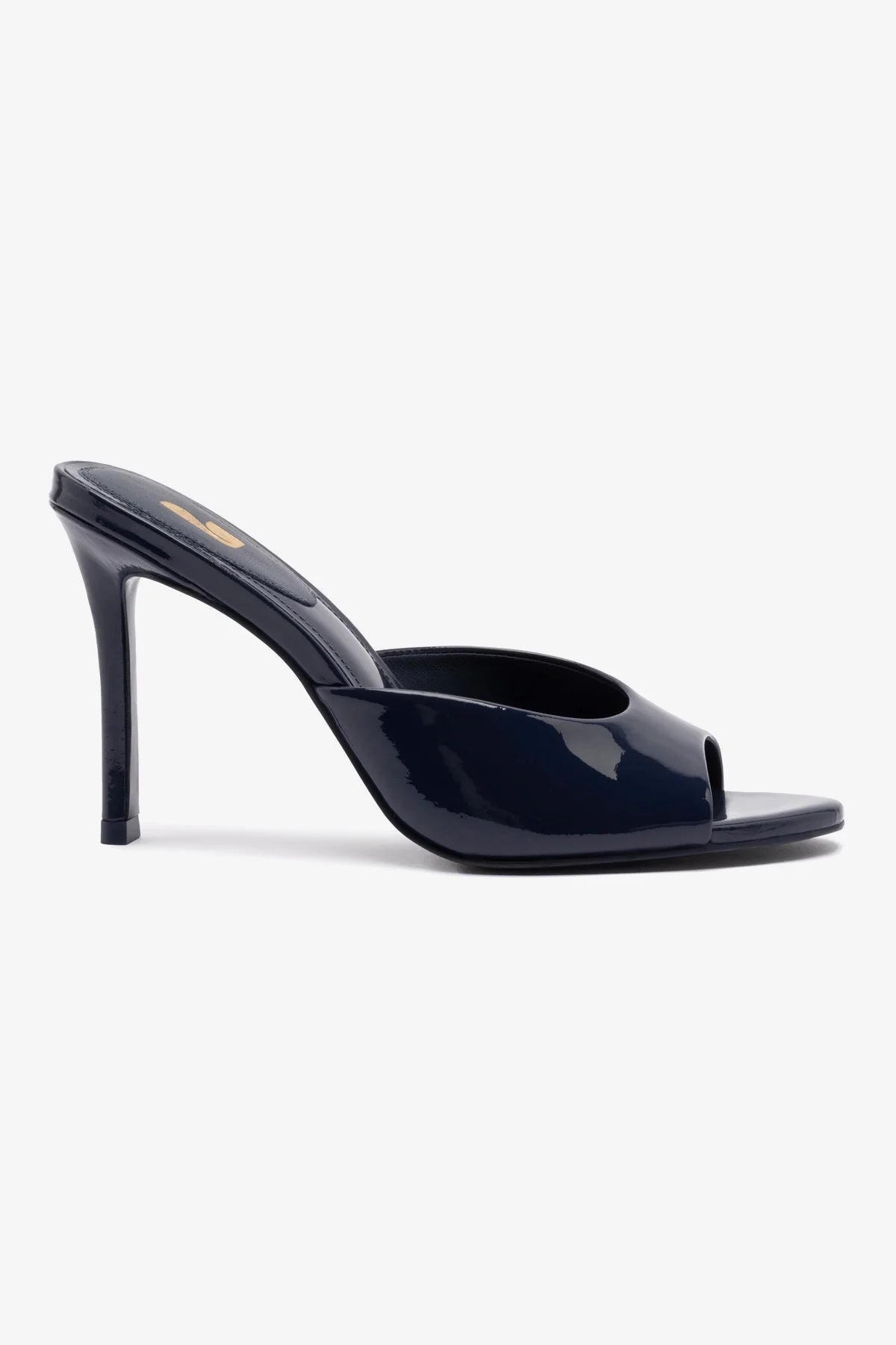 Mule Jasmine Hi Couro Verniz Azul