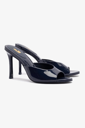 Mule Jasmine Hi Couro Verniz Azul