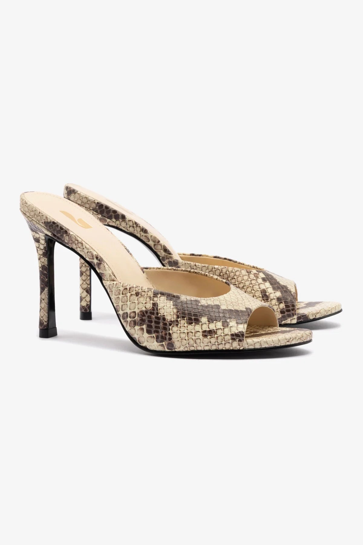 Mule Jasmine Hi Couro Cobra Bege