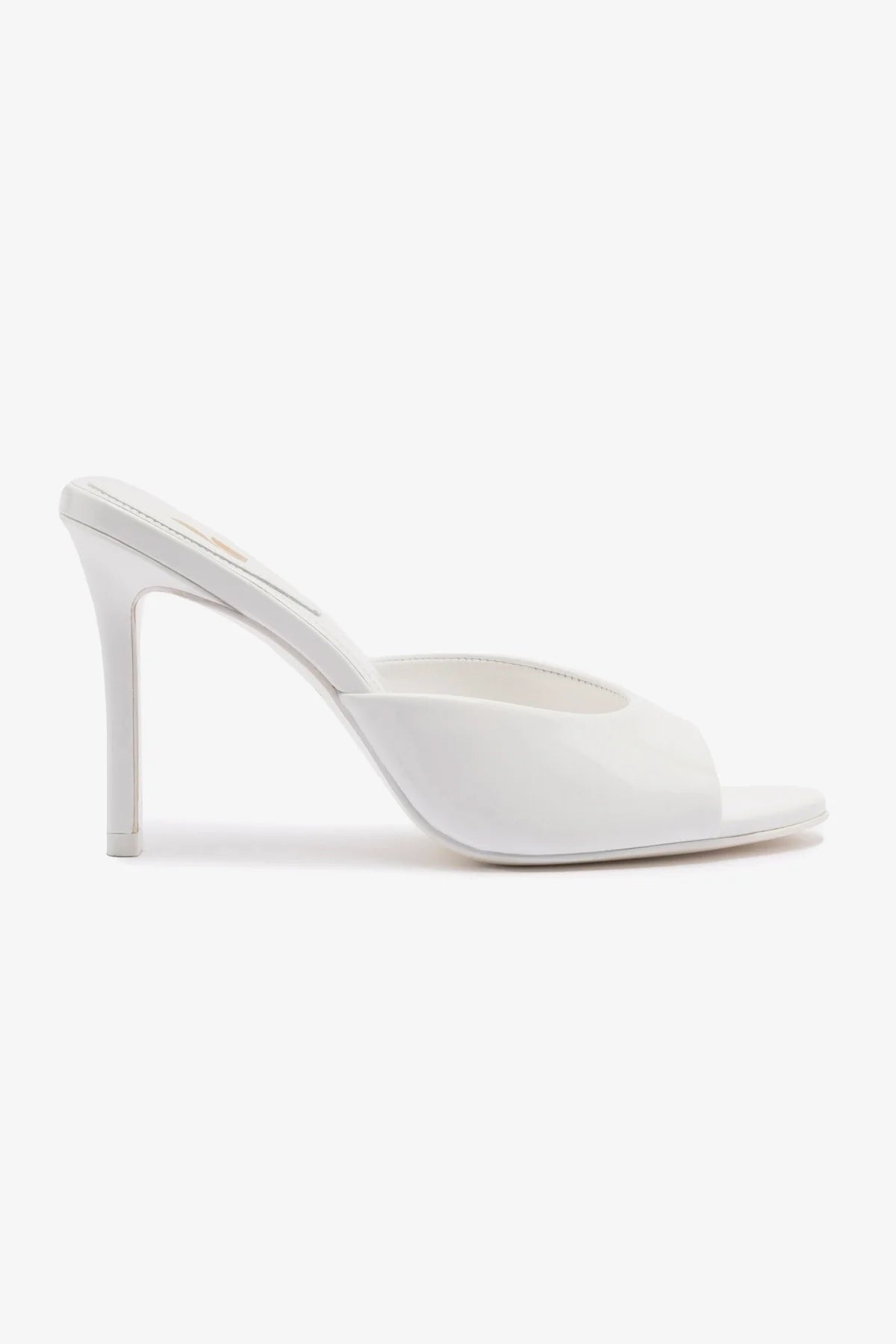 Mule Jasmine Hi Couro Verniz Branco