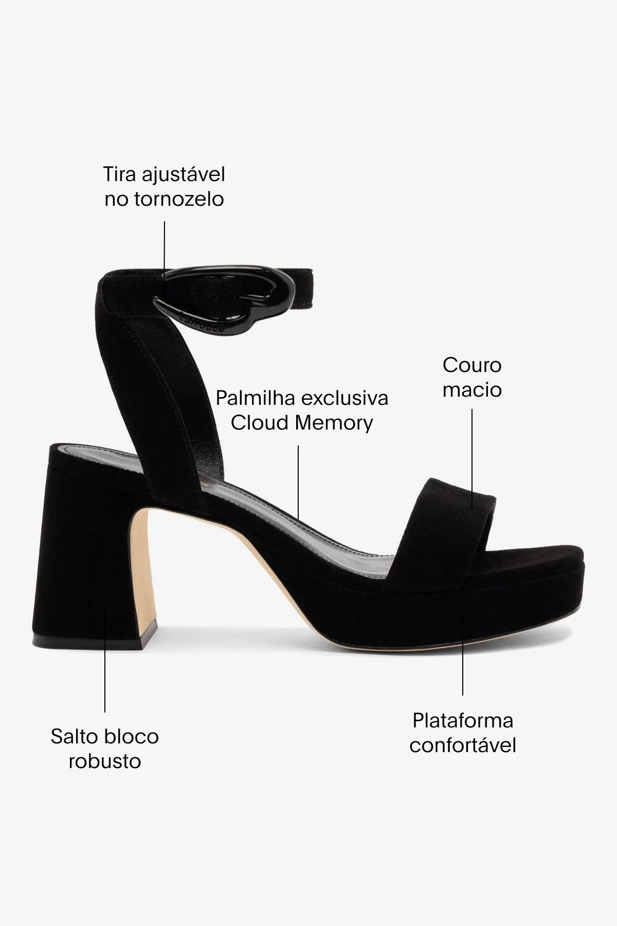 Sandália Dolly Verona Low Camurça Preto