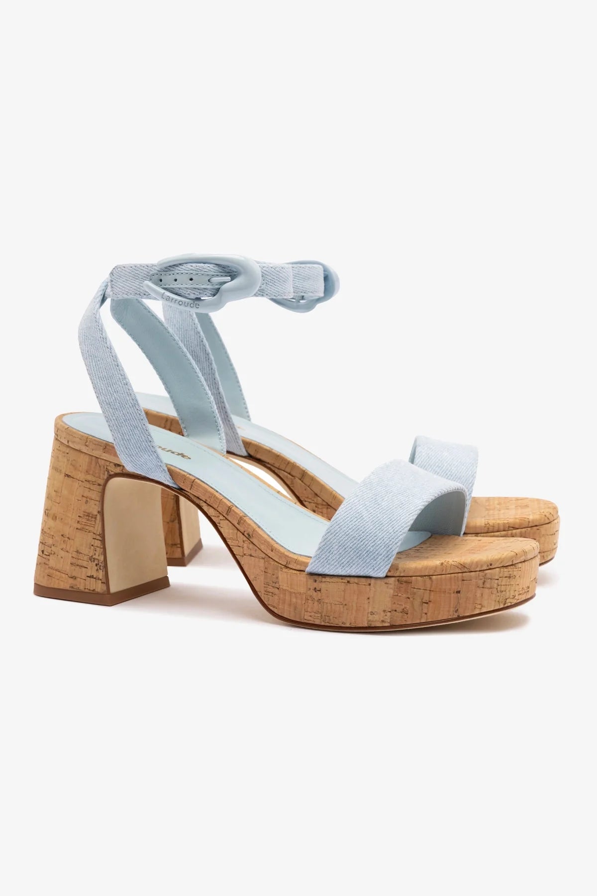 Sandália Dolly Verona Low Jeans Azul e Cortiça