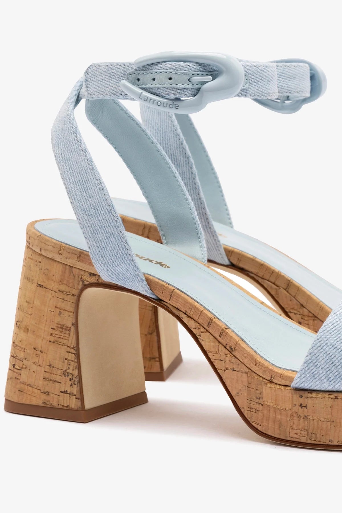 Sandália Dolly Verona Low Jeans Azul e Cortiça