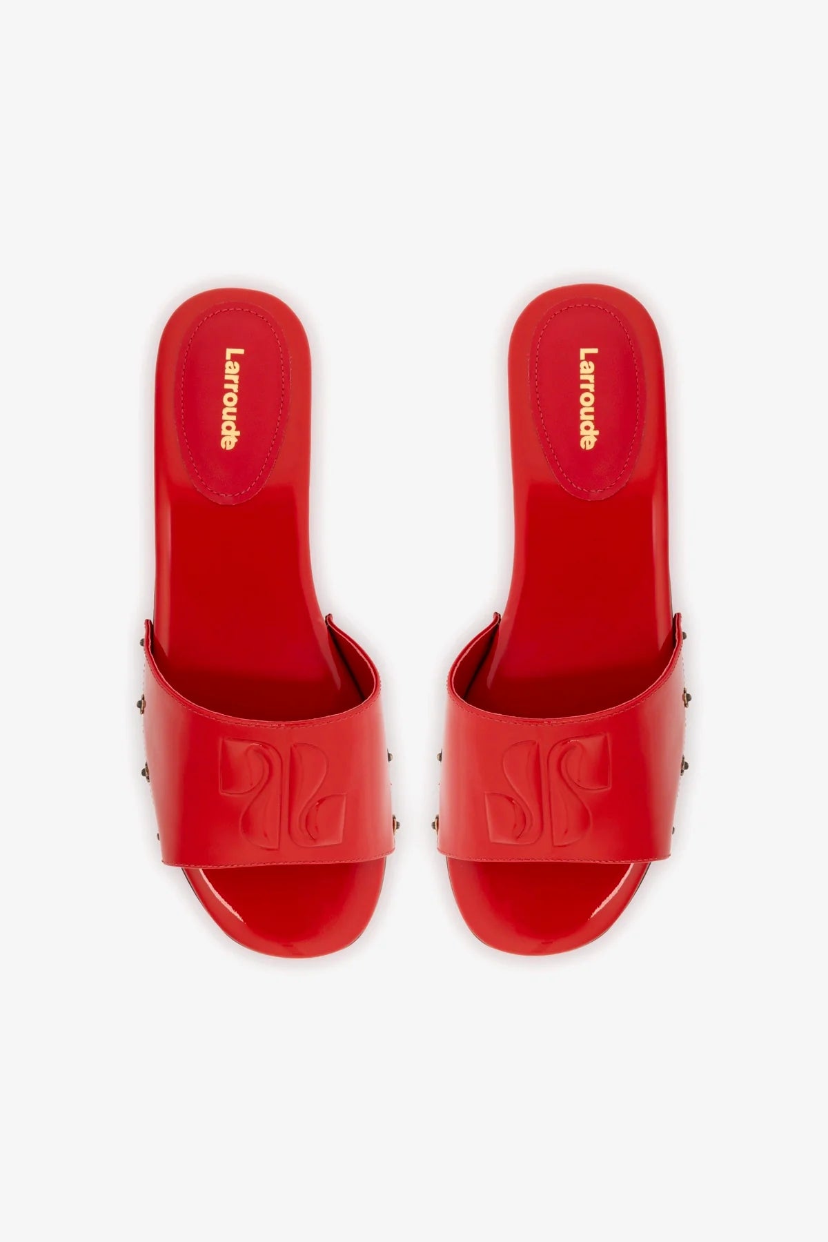 Mule Zuzi Couro Verniz Vermelho