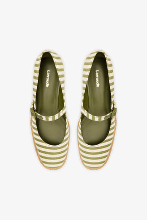 Flatform Blair Lona Listrada Verde e Natural