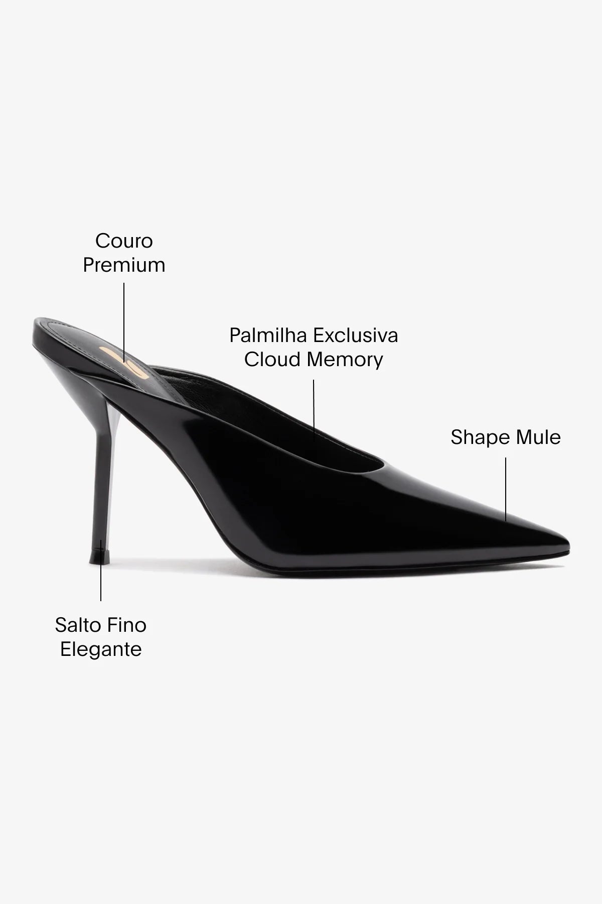 Mule Lova Couro Preto