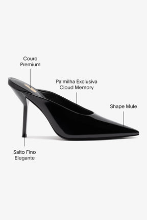 Mule Lova Couro Preto