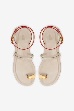 Flat Biarritz Couro Off White