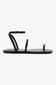 Flat Biarritz Couro Preto