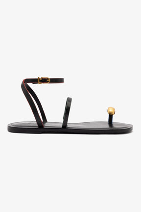 Flat Biarritz Couro Preto