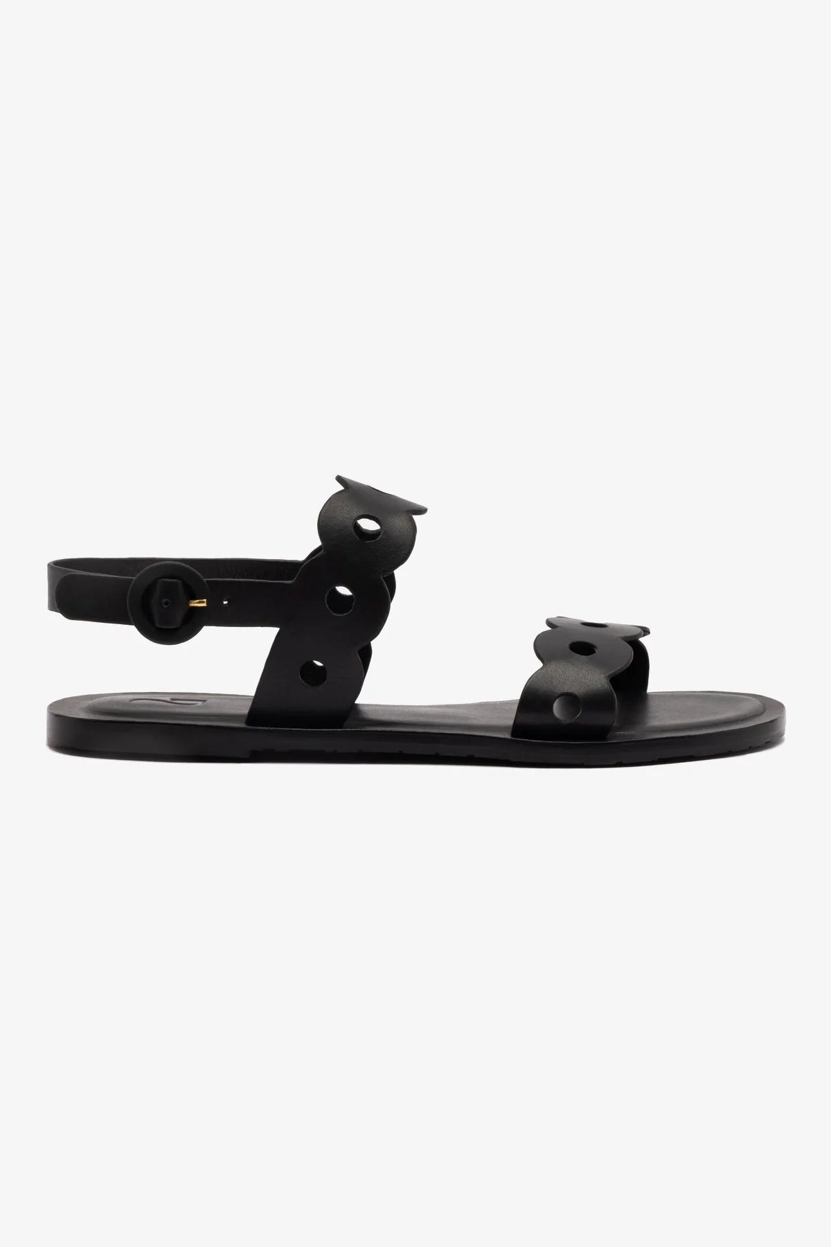 Sandália Flat Florence Couro Preto