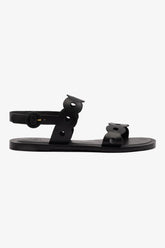 Sandália Flat Florence Couro Preto