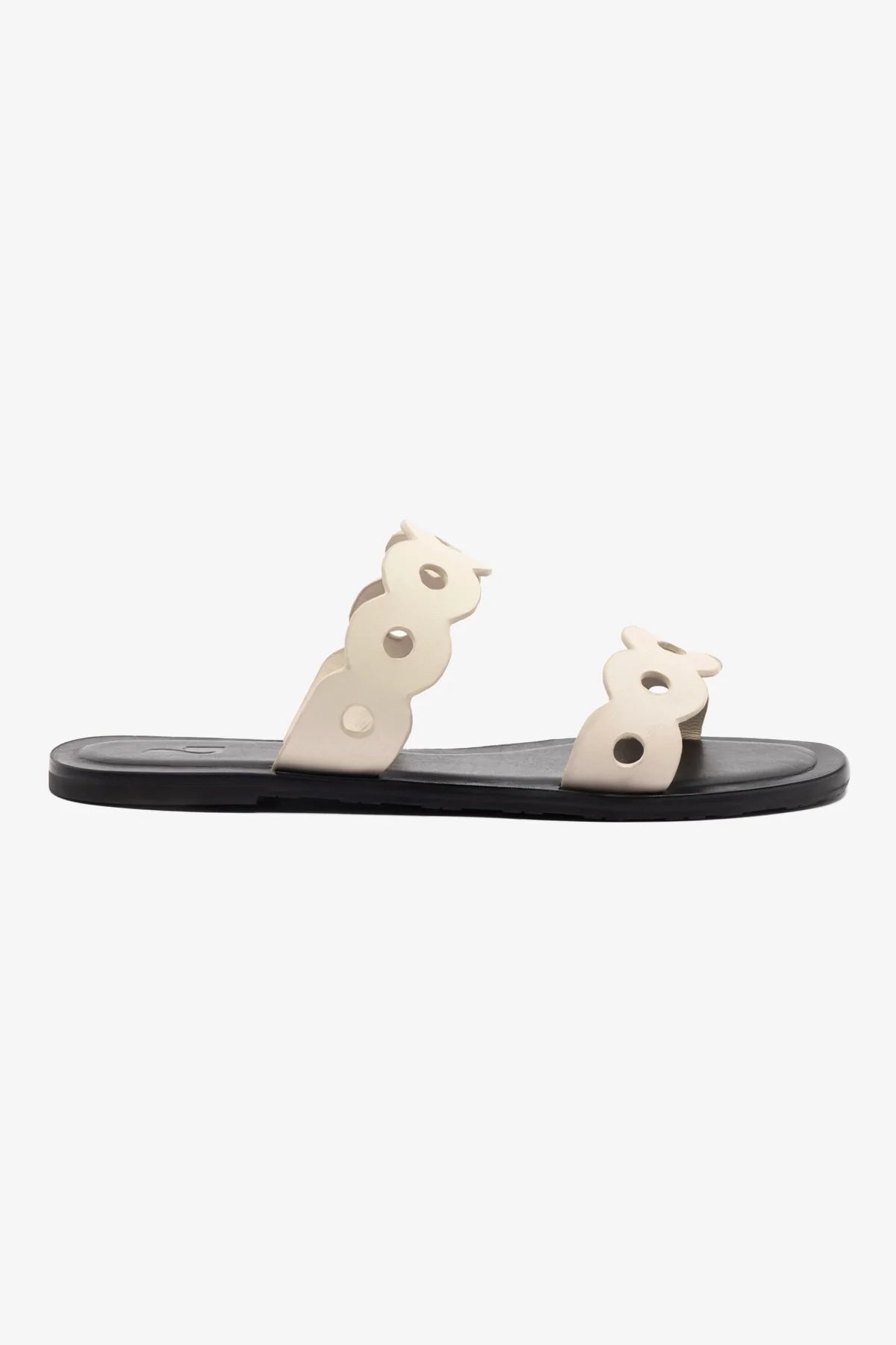 Flat Florence Broderie Couro Off White