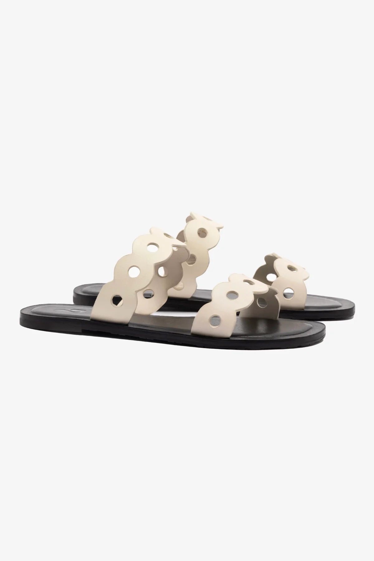 Flat Florence Broderie Couro Off White