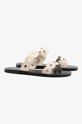 Flat Florence Broderie Couro Off White
