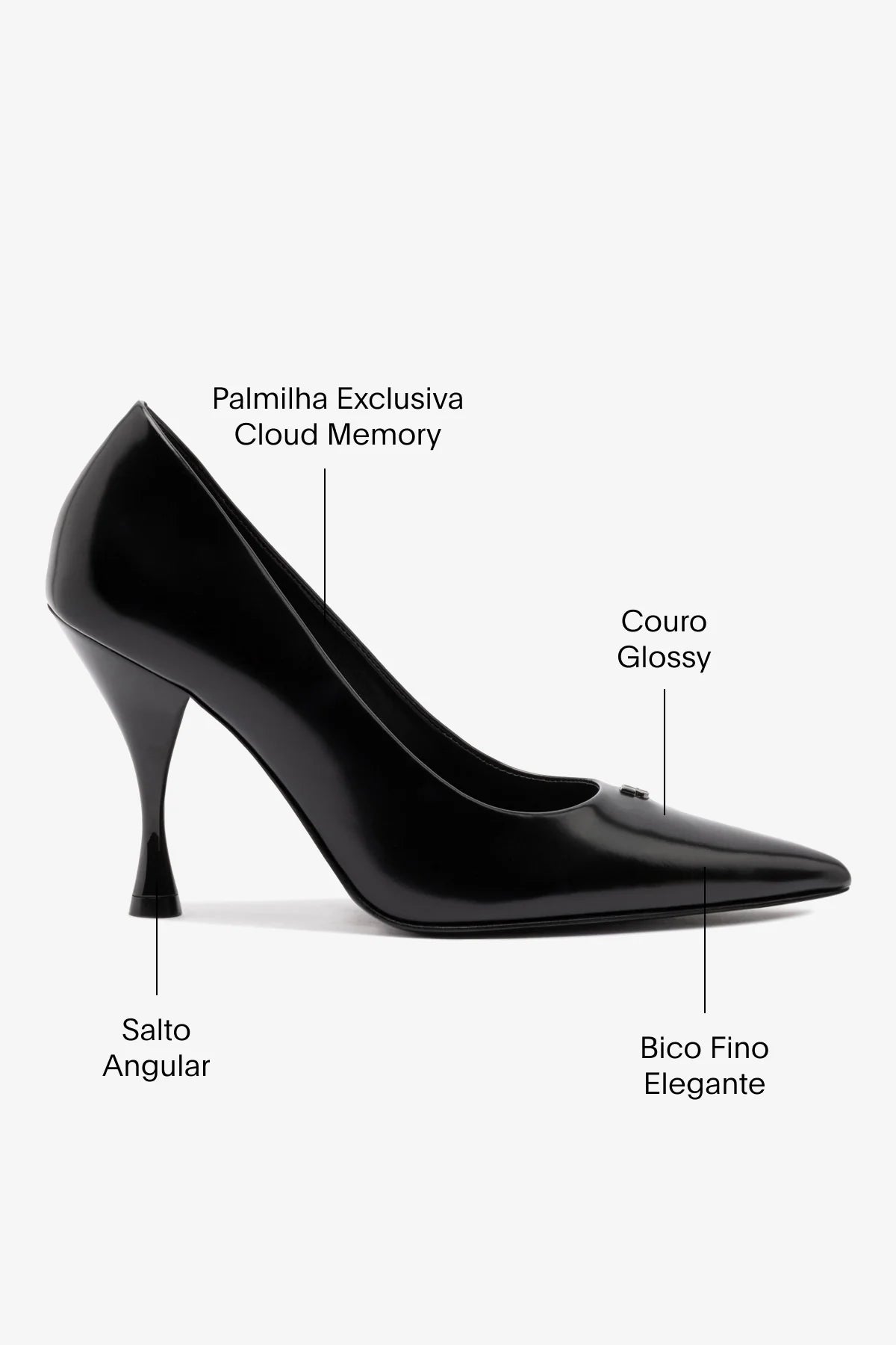 Scarpin Stone Couro Preto