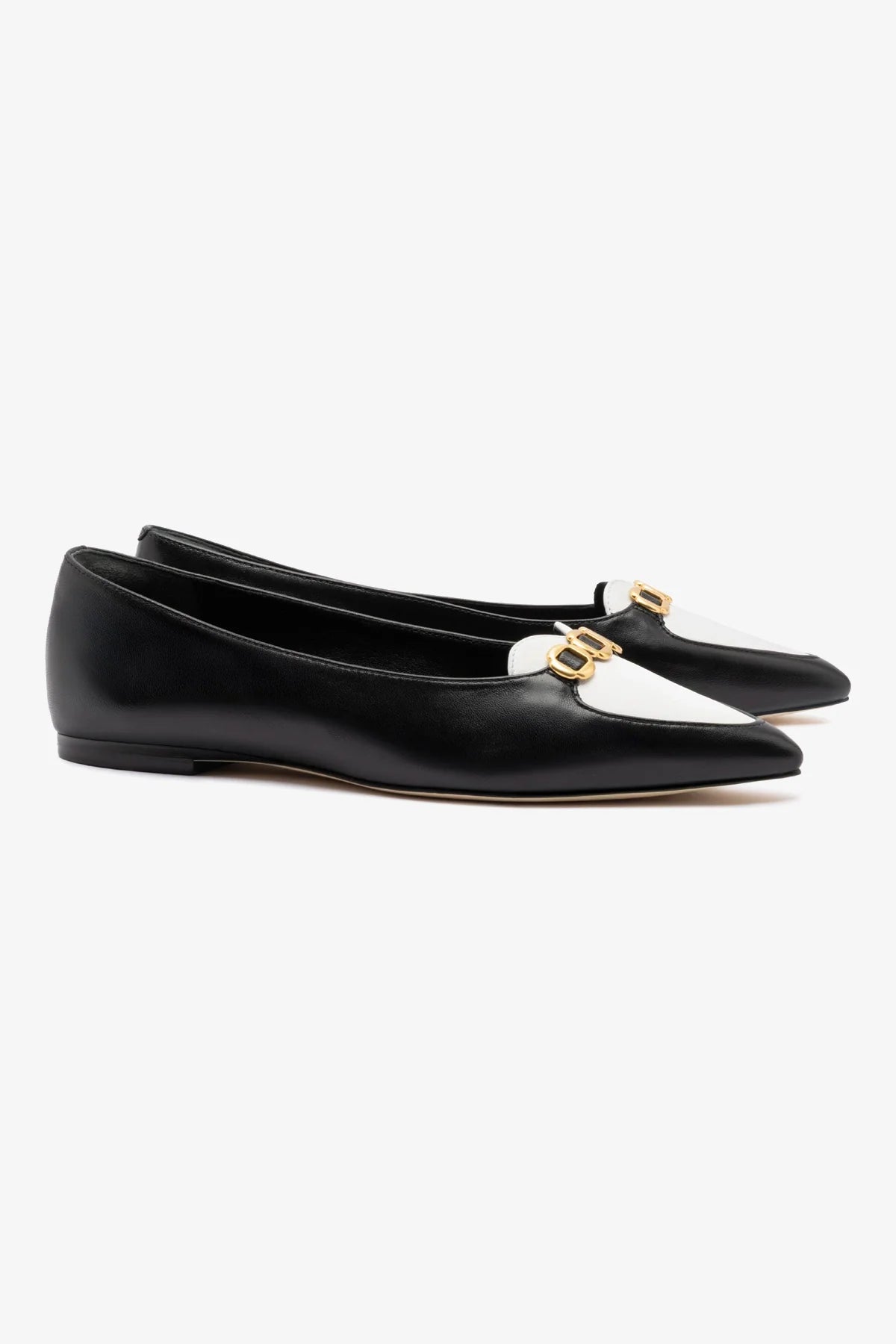 Mocassim Audrey Couro Preto e Couro Branco