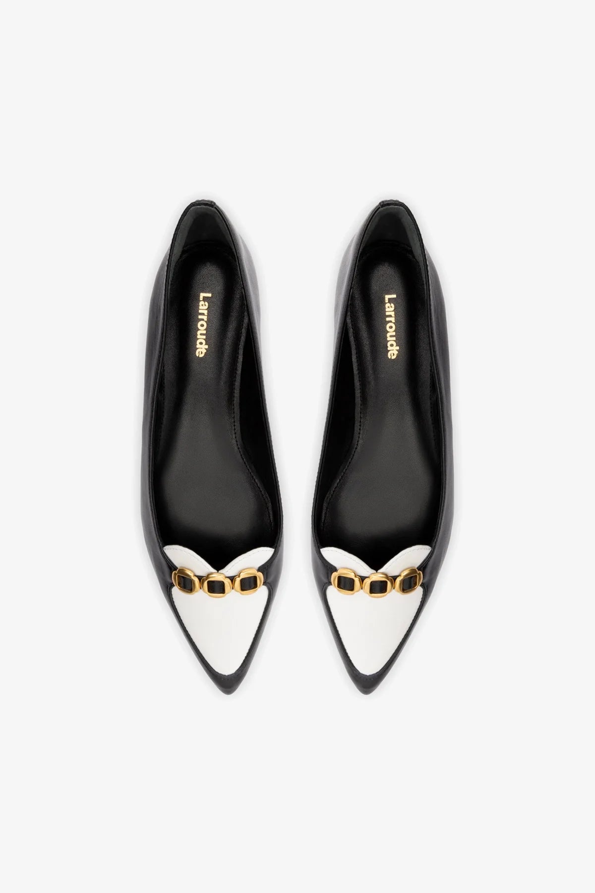 Mocassim Audrey Couro Preto e Couro Branco