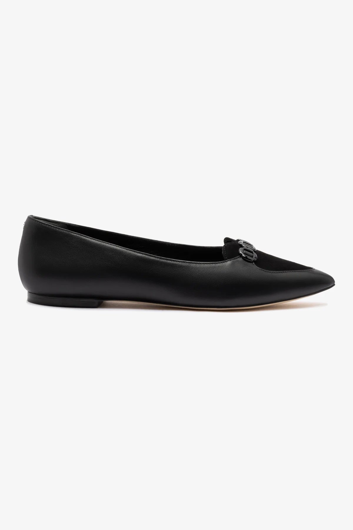Mocassim Audrey Camurça Preto e Couro Preto